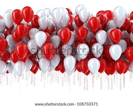 Red and white party balloons