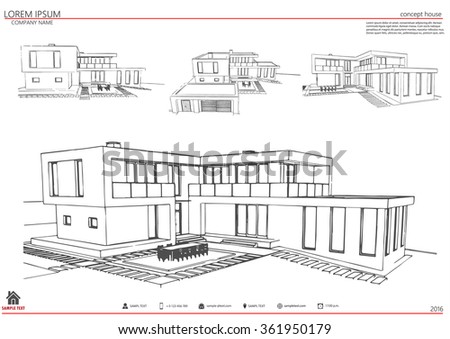 Architecture Drawing 3d building line drawing stock images, royalty-free images & vectors Architecture Drawing 3d building line drawing stock images, royalty-free images & vectors