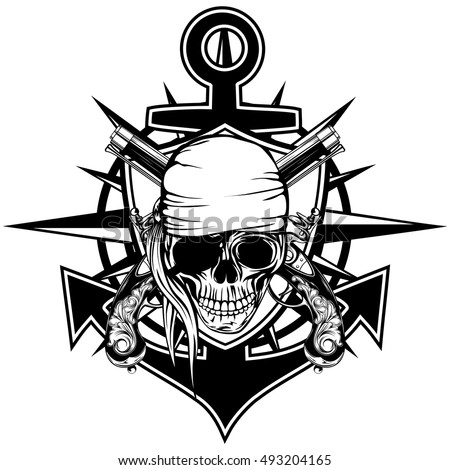 vector illustration pirate symbol skull bandana stock vector illustration pirate symbol skull bandana stock
