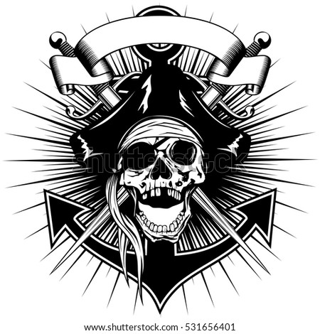 Vector Image Piracy Skull Anchor Crossed Stock Vector 103244927 ...