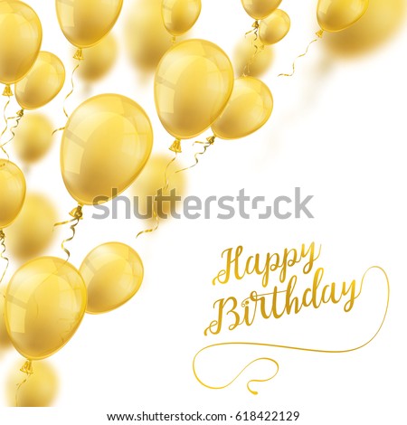 Happy Birthday Greeting Cardgold Sparklestypographylettering Stock ...