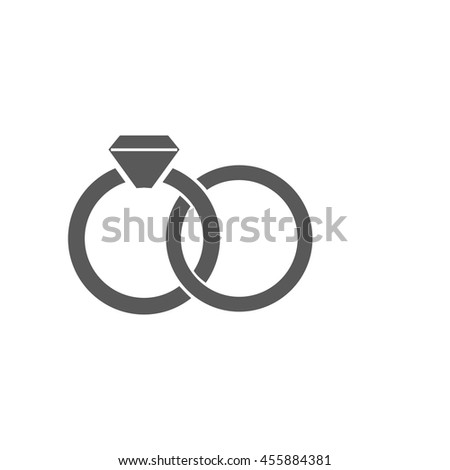 Wedding Rings Diamond Black Silhouette On Stock Vector 314828042 ...