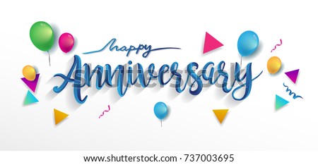 Happy Anniversary Typography Vector Design Greeting Stock Vector ...