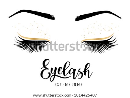 Eyelash Extensions Logo Vector Illustration Lashes Stock Vector