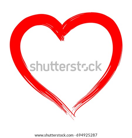 Hand Drawn Red Heart Grunge Style Stock Vector 694925287 - Shutterstock