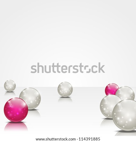 Abstract background with shiny balls