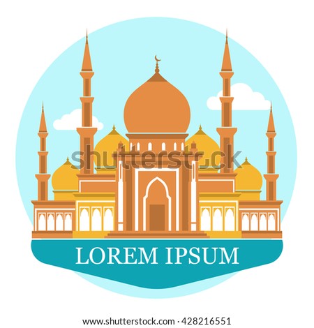 Muslim Mosque Isolated Flat Facade On Stock Vector 409240855 - Shutterstock