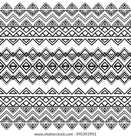 Ethnic Pattern Black White Tribal Stock Vector 188682344 - Shutterstock