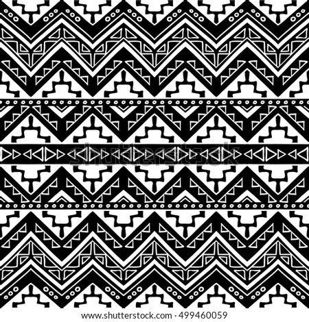 Aztec Tribal Seamless Grunge White Pattern Stock Vector 183581459 ...