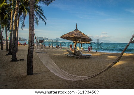 hammock on a paradise beach - Nha Trang Vietnam