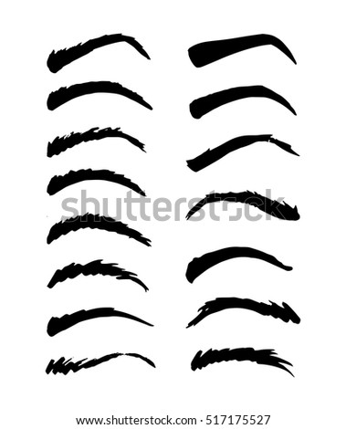 Handdrawn Sketchy Eyebrows Vector Set Stock Vector 517175527 - Shutterstock