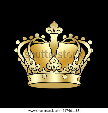 Royal Golden Crown Golden King Crown Stock Illustration 417461167