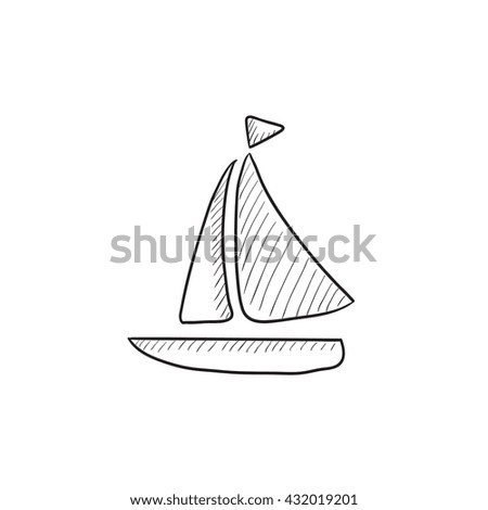 Sailboat Sketch Icon Web Mobile Infographics Stock Vector 317062373