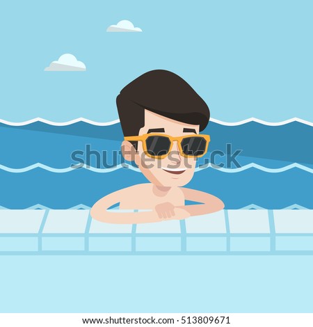 Swimming Pool Cartoon Background Vector Illustration Stock Vector ...