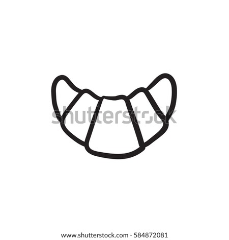 Croissant Vector Sketch Icon Isolated On Background Hand Drawn Croissant Vector Sketch Icon Isolated On Background Hand Drawn
