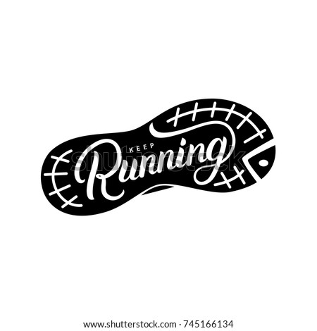 Keep Running Hand Written Lettering Quote Stock Vector 