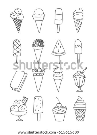 Ice Cream Icons Stock Vector 98049083 - Shutterstock