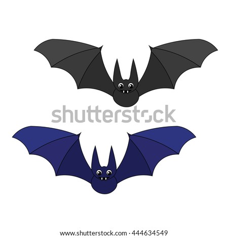 Cartoon Style Set Spooky Halloween Bats Stock Vector 153542249 ...