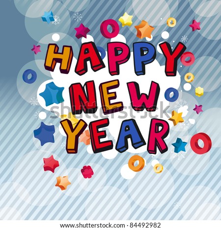 Cartoon Happy New Year Stock Vector 62183785 - Shutterstock