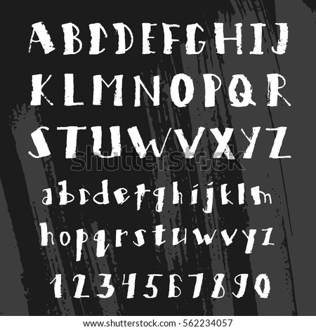 Vector Hand Drawn Alphabet Letters Written With Brush Pen Rustic Grunge Style Doodle Vector Hand Drawn Alphabet Letters Written With Brush Pen Rustic Grunge Style Doodle