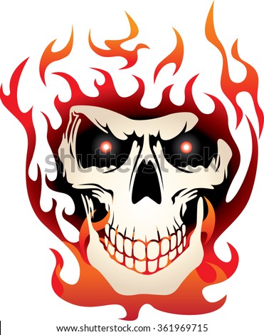 Flame Skull Stock Vector 97230953 - Shutterstock
