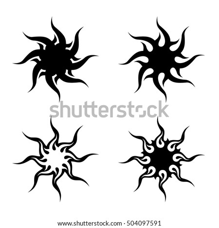 Tribal Sun Tattoo Vector Stock Vector 504097591 - Shutterstock