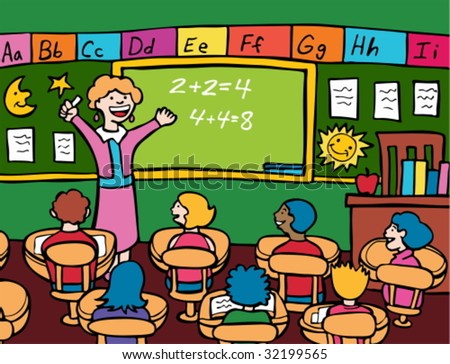 Stock Images similar to ID 26964889 - cartoon woman teacher and...