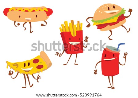 Vector Set Cartoon Colored Images Funny Stock Vector 520991764 ...