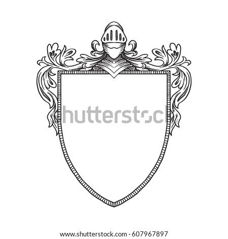 Vector Image Heraldic Shield Knights Helmet Stock Vector 607967897 ...