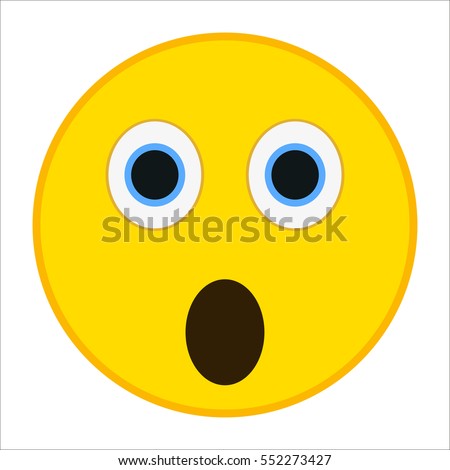 Surprised Emoticon Big Eyes Trendy Flat Stock Vector (Royalty Free ...