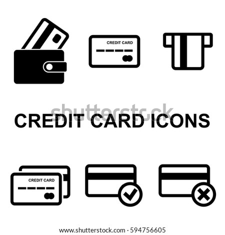 Vector Black Credit Card Eyes Icons Stock Vector 215499925 - Shutterstock