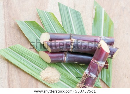 Close up sugarcane,Sugar cane on wood background.Close up Sugar cane on wood background.