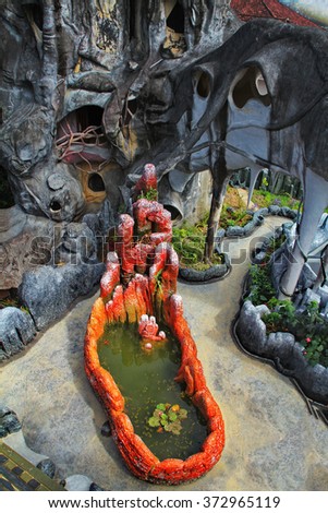 DA LAT, VIETNAM - 04 DECEMBER 2012: Hang Nga guesthouse, also known as the â??Crazy House,â?� is a piece of artwork that really surpasses the limit of peopleâ??s imagination (Dalat).