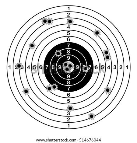 Shooting Range Target Shot Bullet Holes Stock Vector ...