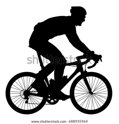 Silhouette Cyclist Vector Illustration Stock Vector 688935964 ...