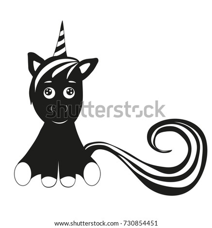 Download Baby Unicorn Silhouette Stock Vector 730854451 - Shutterstock