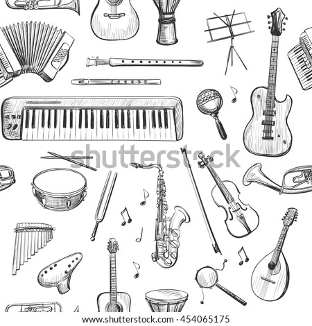 Abstract Music Background Seamless Texture Musical Stock Vector ...