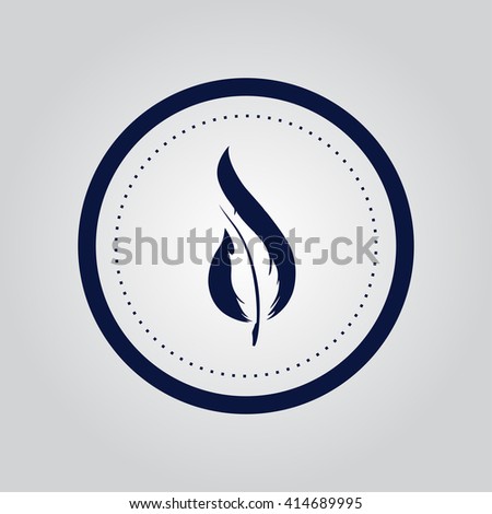 Leaf Icon Isolated On Special Orange Stock Illustration 580036804