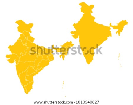 couple set map yellow map india vector eps 10 stock vector