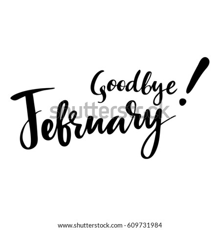 Card Phrase Goodbye February Vector Isolated Stock Vector 609731984 ...