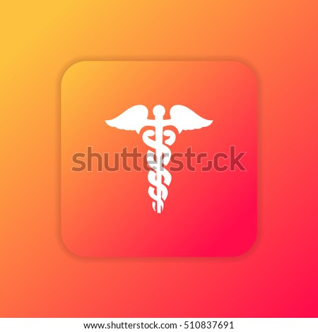 Caduceus orange bright app ui/ux Icon / Logo design