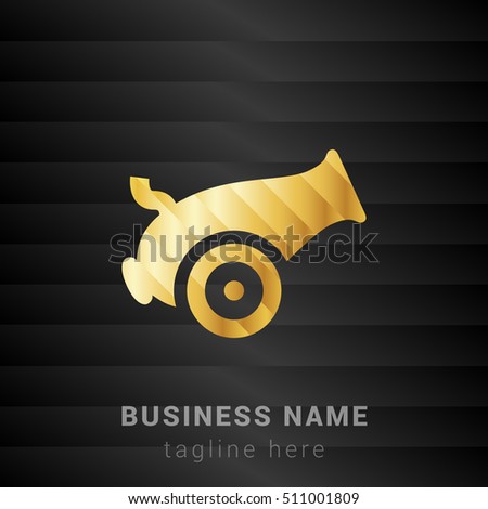 Cannon Gold and Black silk fashion premium icon / Logo