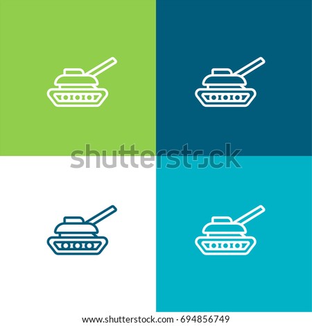 Tank green and blue material color minimal icon or logo design