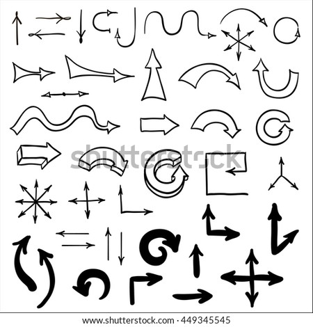 Arrows Handdrawn Outline Swirls Stock Vector 449757757 - Shutterstock