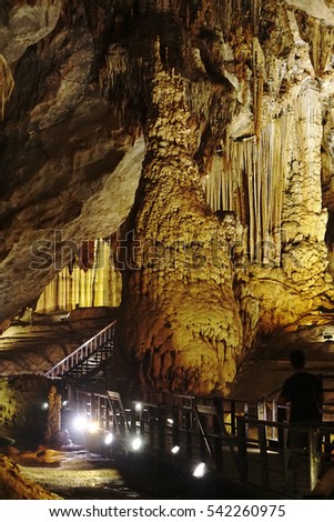 Quang Binh, Vietnam - 12th December 2016 - Paradise cave (or Thien Duong cave) is a cave in Phong Nha Ke Bang National Park, UNESCO's World Heritage Site