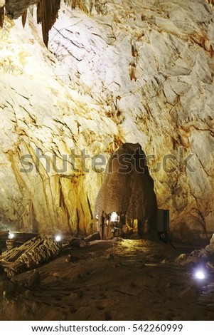 Quang Binh, Vietnam - 12th December 2016 - Paradise cave (or Thien Duong cave) is a cave in Phong Nha Ke Bang National Park, UNESCO's World Heritage Site