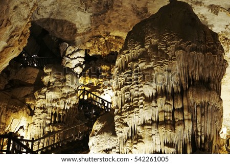 Quang Binh, Vietnam - 12th December 2016 - Paradise cave (or Thien Duong cave) is a cave in Phong Nha Ke Bang National Park, UNESCO's World Heritage Site
