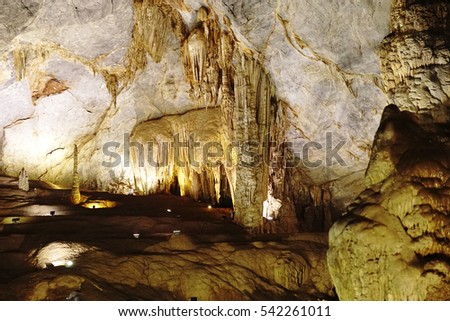 Quang Binh, Vietnam - 12th December 2016 - Paradise cave (or Thien Duong cave) is a cave in Phong Nha Ke Bang National Park, UNESCO's World Heritage Site