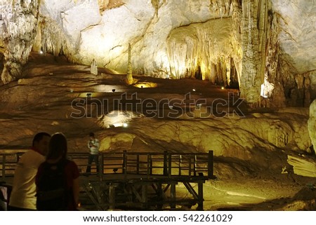 Quang Binh, Vietnam - 12th December 2016 - Paradise cave (or Thien Duong cave) is a cave in Phong Nha Ke Bang National Park, UNESCO's World Heritage Site
