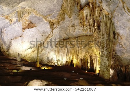 Quang Binh, Vietnam - 12th December 2016 - Paradise cave (or Thien Duong cave) is a cave in Phong Nha Ke Bang National Park, UNESCO's World Heritage Site
